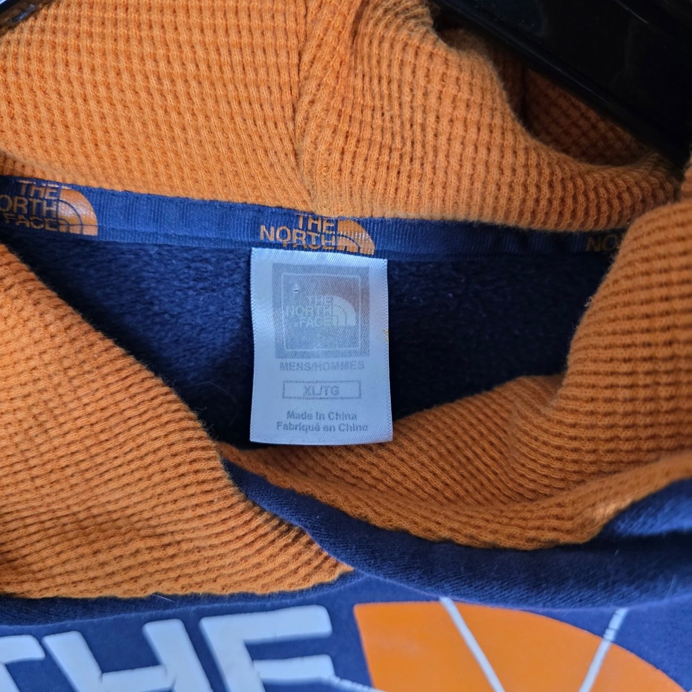 The North Face Trans Antarctica Expedition 90 Navy Orange Hoodie Mens XL - Picture 3 of 8